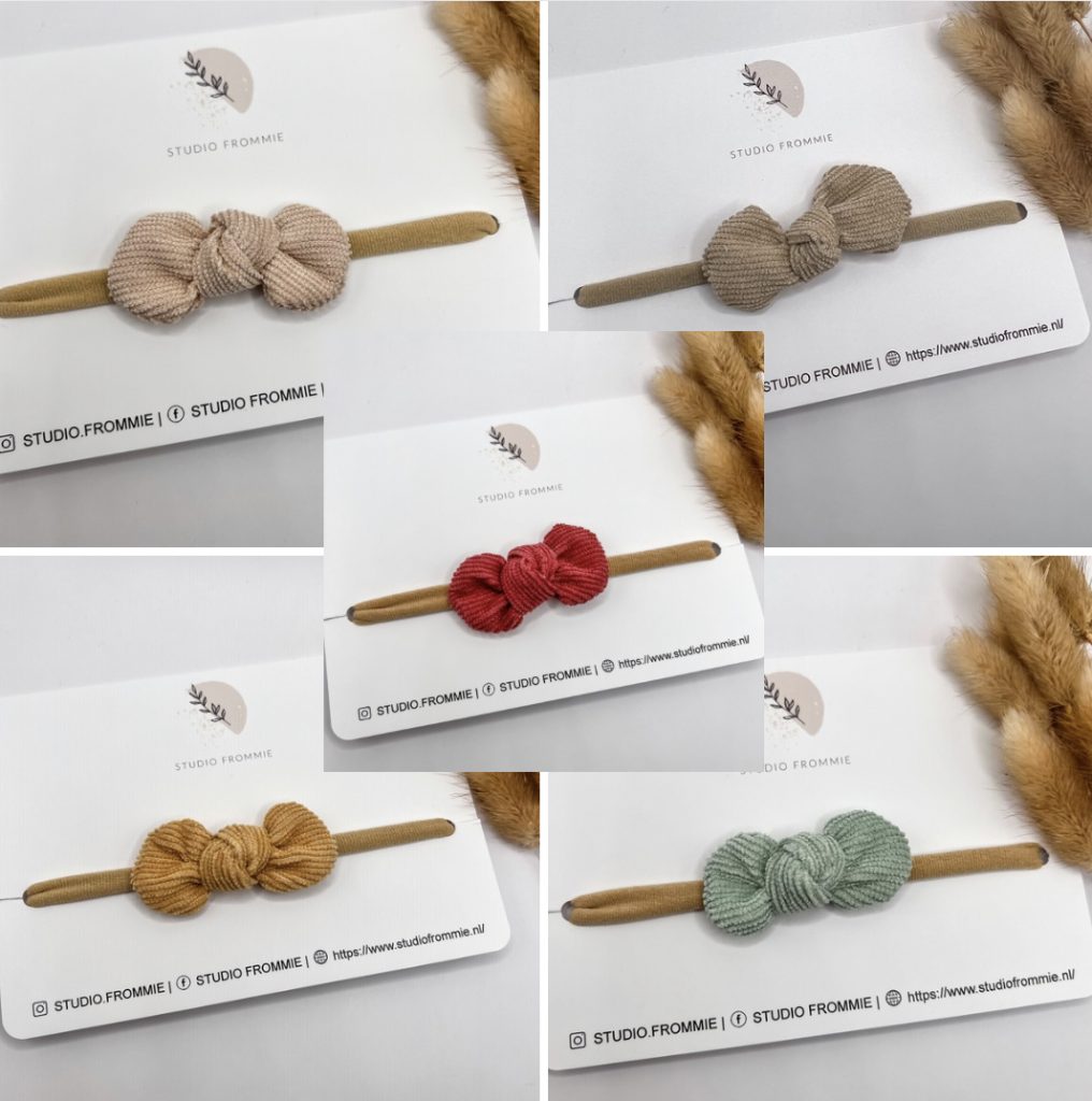 Haarbandje mini. Strik. Corduroy