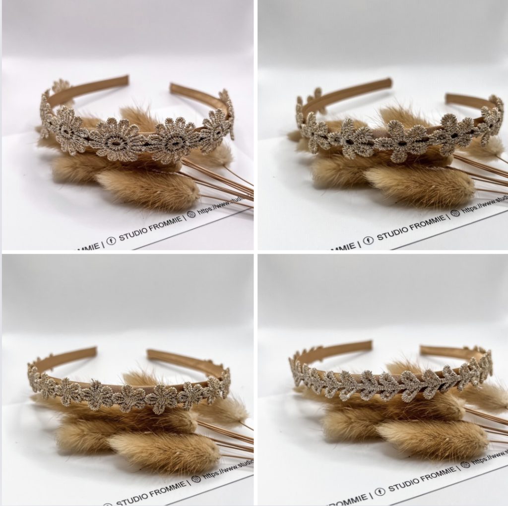 Diadeem golden flower. Gouden bloemen. Gouden hartjes.