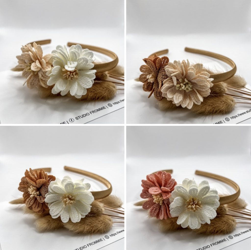 Diadeem milou. Bloemen