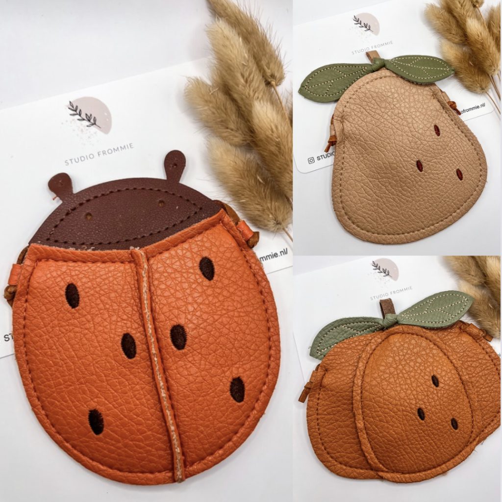 Tasjes. Lieveheersbeestje, peer of pompoem. Dieren