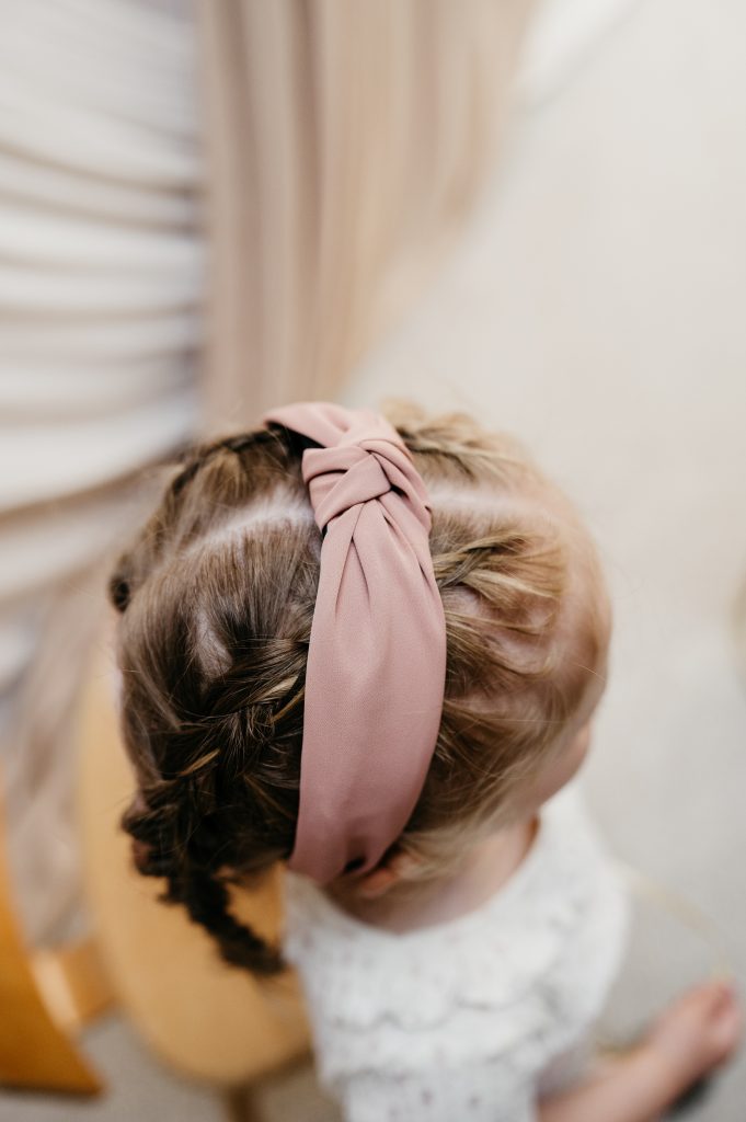 Diadeem knoop haarband oud roze