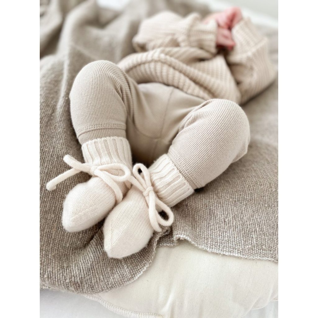 Merino wol booties wit