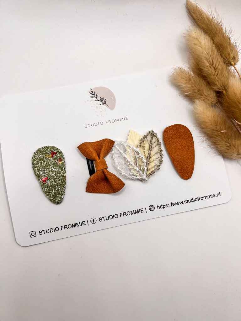 Setje antislip haarspeldjes herfst. Voor baby's en meisjes met dun of fijn haar.