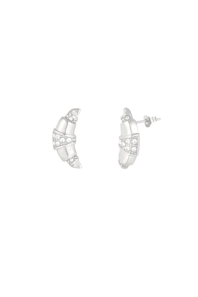 oorbellen croissant stud zilver
