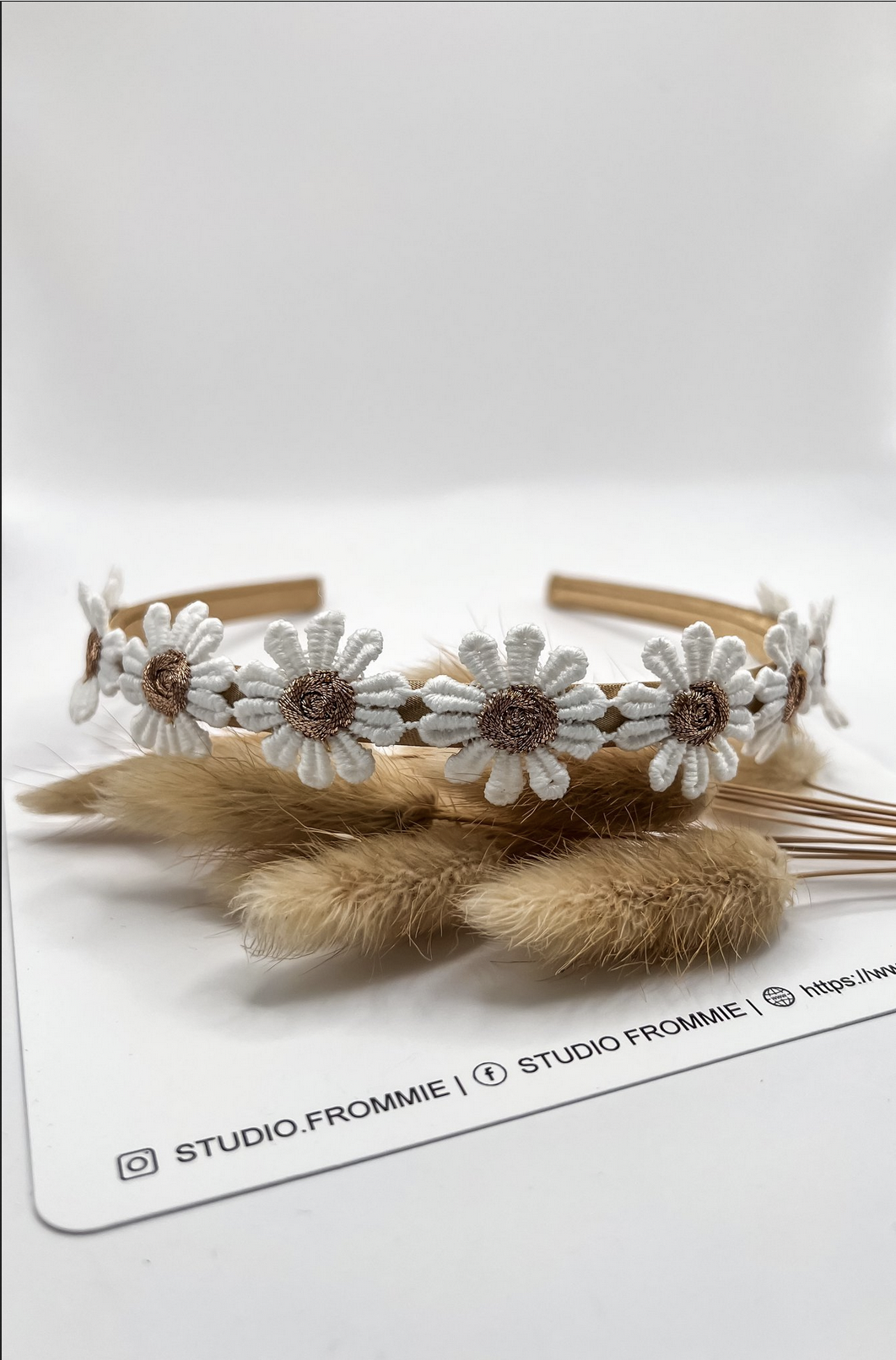 Diadeem bronzen bloem