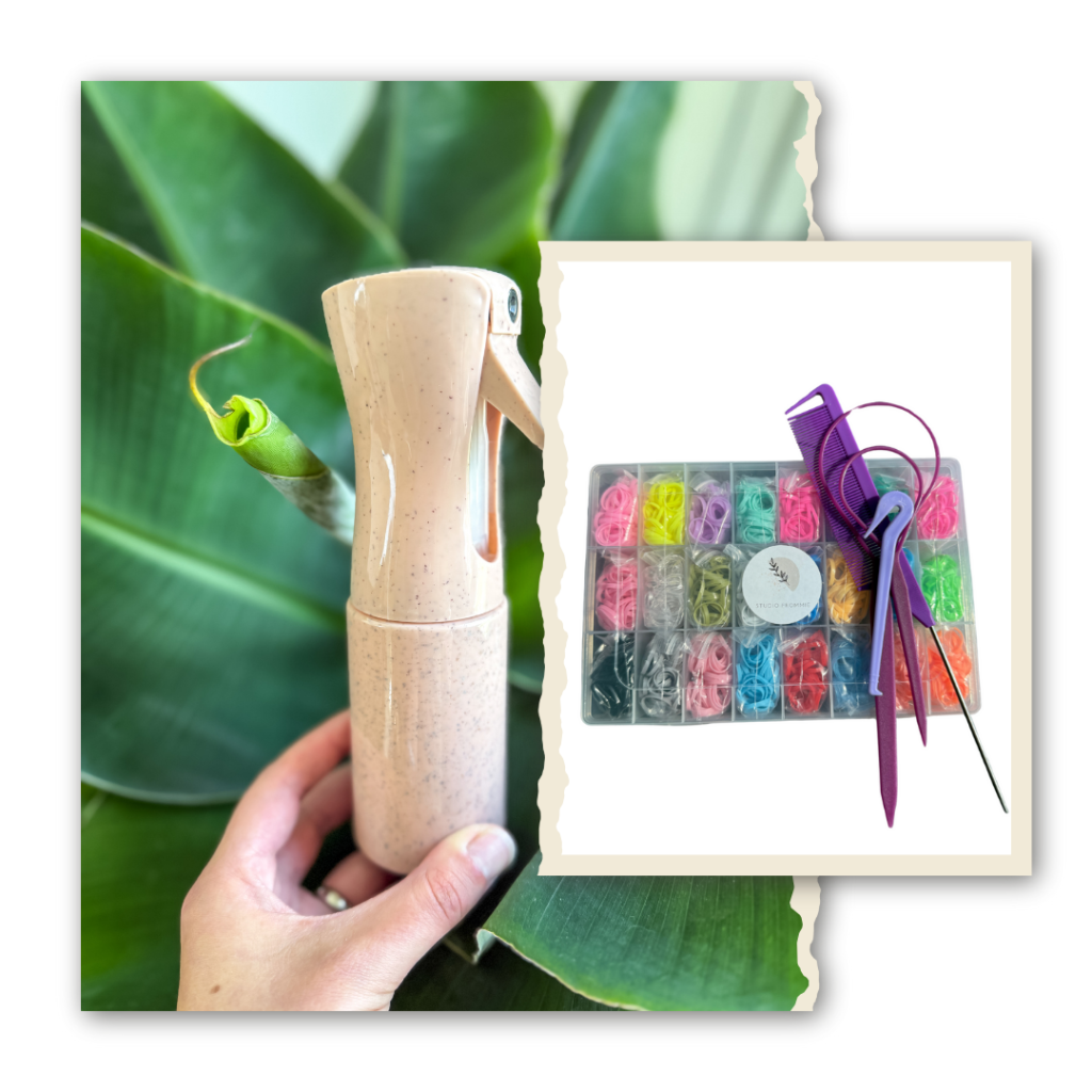 Bundle: Vernevelende sprayfles + 1500 haarelastiekjes en haartools