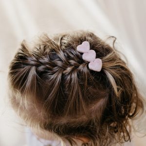Setje haarspeldjes hartjes - licht roze