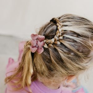 Setje haarspeldjes hartjes - oud roze