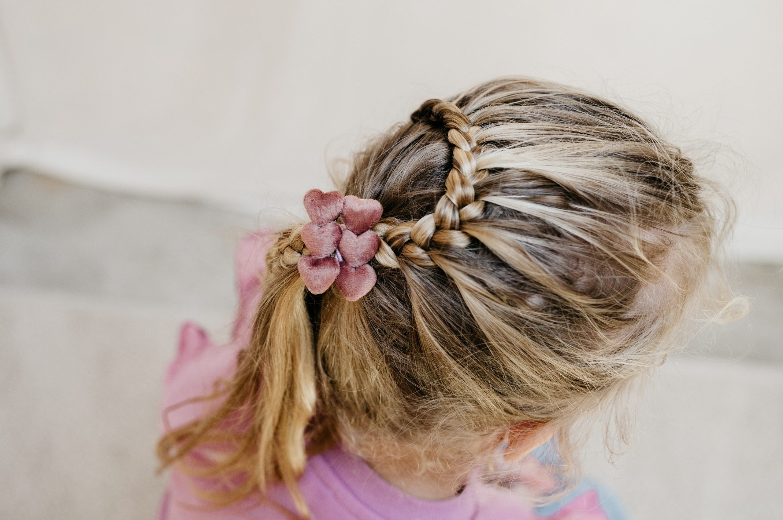 Setje haarspeldjes hartjes - oud roze