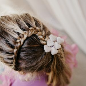 Setje haarspeldjes hartjes - beige