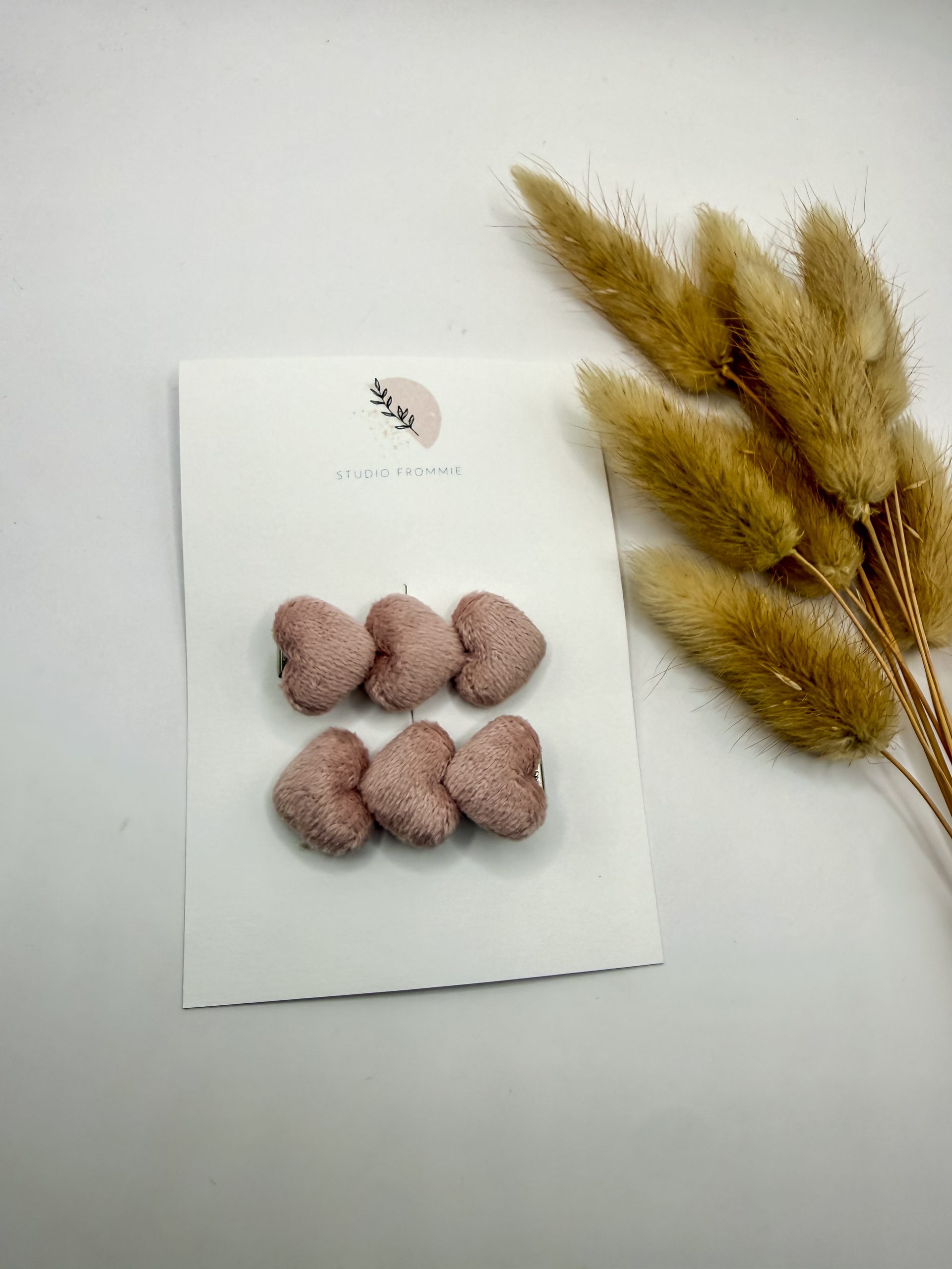 Setje haarspeldjes hartjes - licht roze