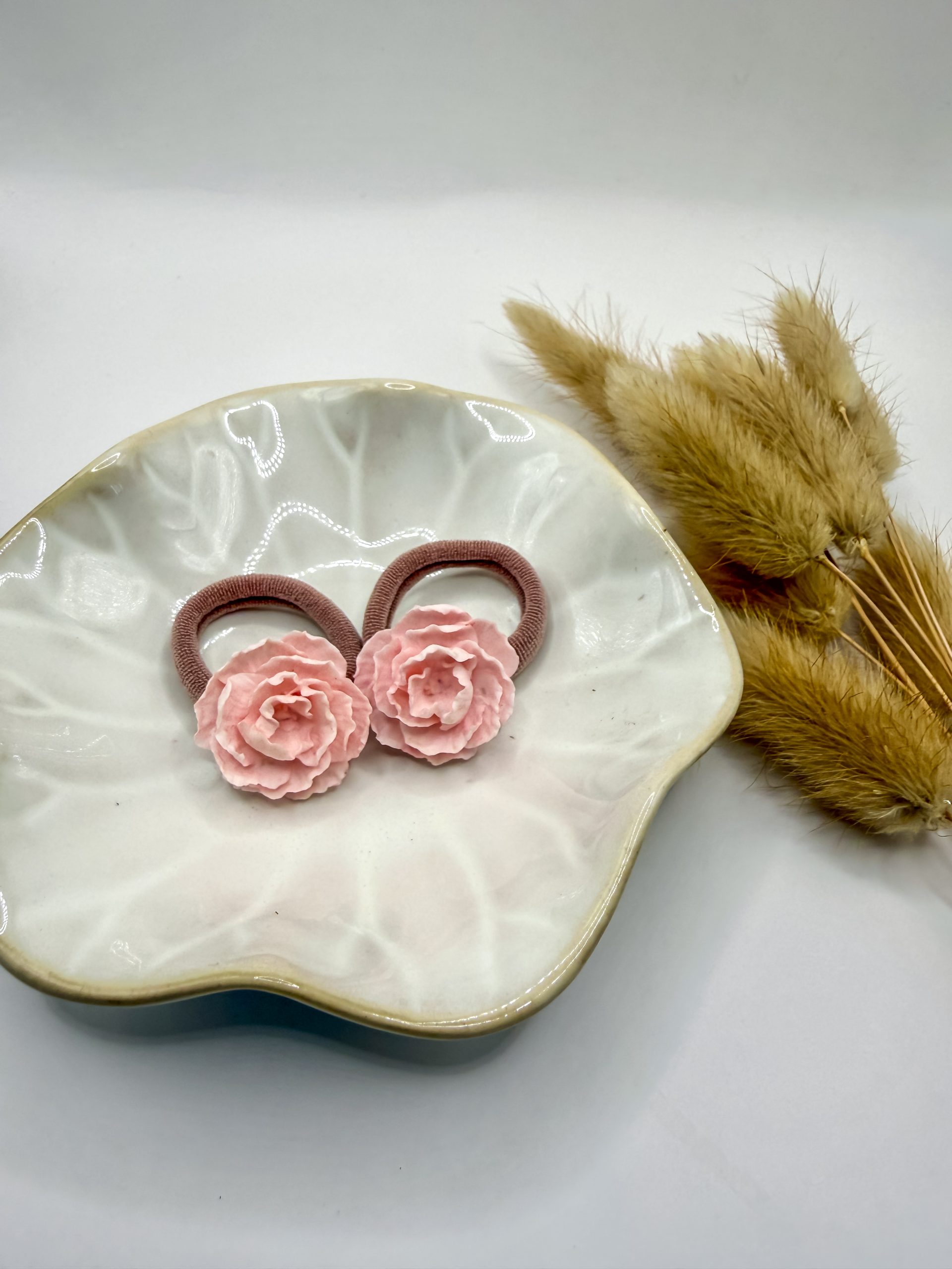 Haarelastiekjes peony rose pink