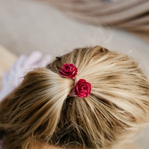 Haarelastiekjes peony burgundy