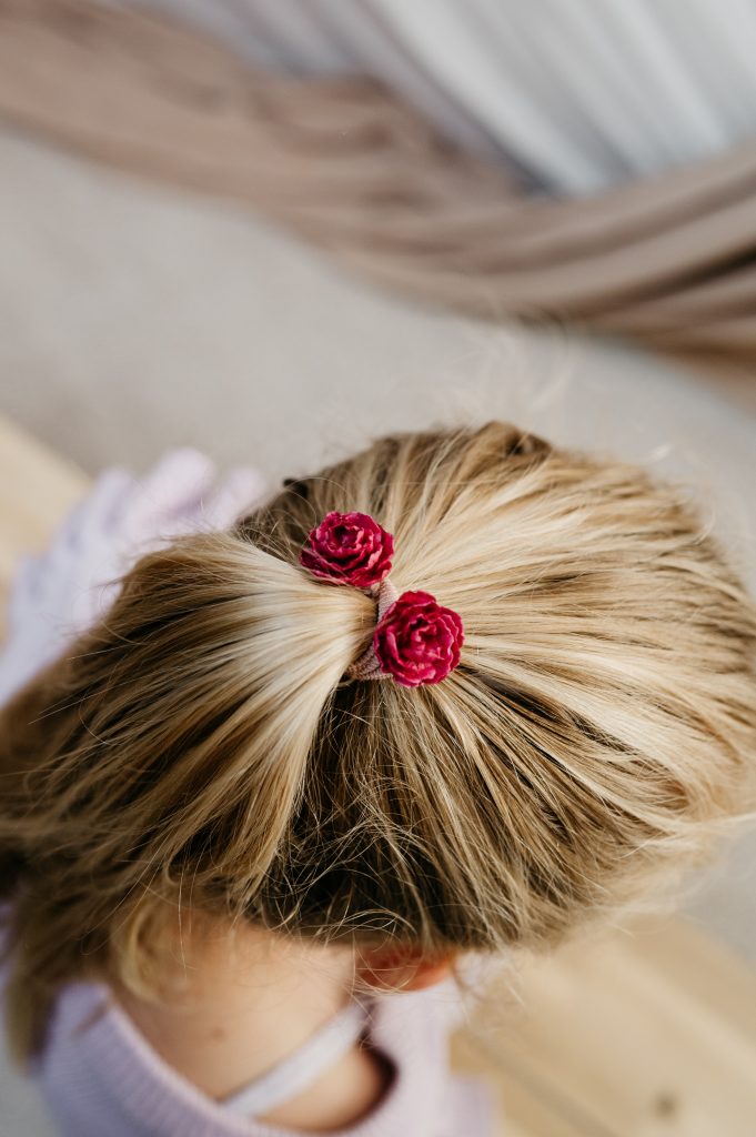Haarelastiekjes peony burgundy