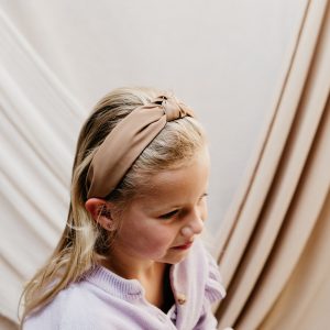 Diadeem knoop haarband camel