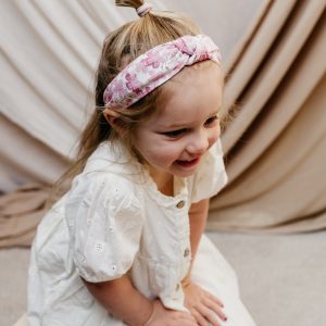 Diadeem knoop haarband roze bloemen