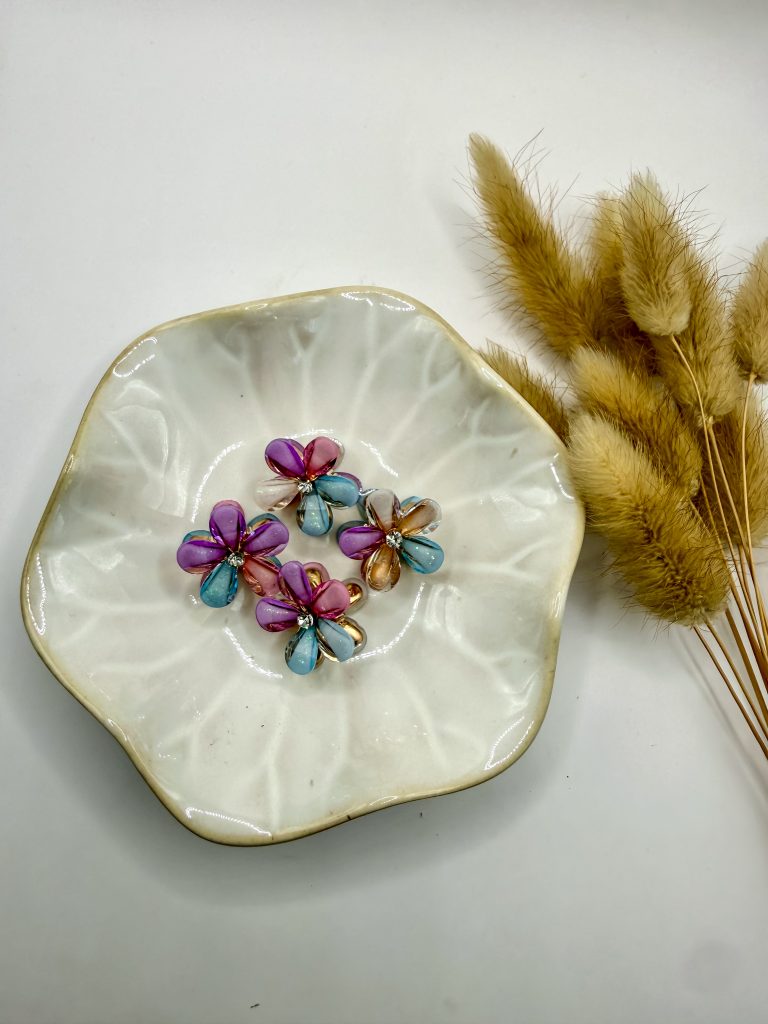 Haarklemmen strass bloem mix kleur (1 st.)
