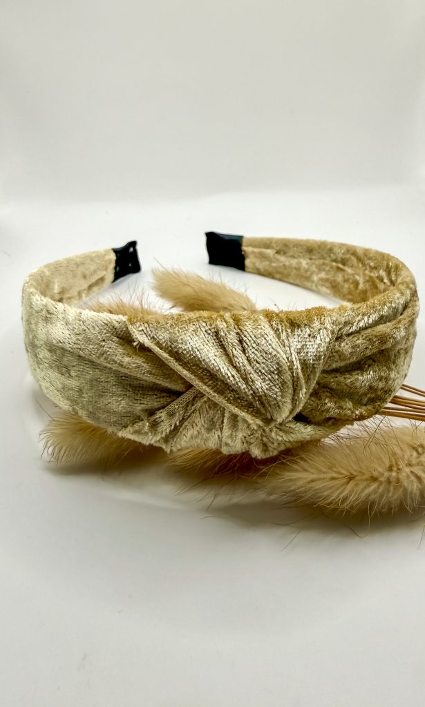 MEES & MEG x Studio Frommie | Diadeem knoop haarband - Kerst Champagne