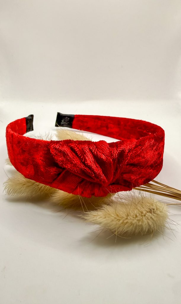 MEES & MEG x Studio Frommie | Diadeem knoop haarband - Kerst Rood