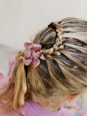 Setje haarspeldjes hartjes - oud roze