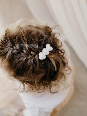 Setje haarspeldjes hartjes - wit