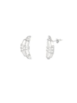 oorbellen croissant stud zilver