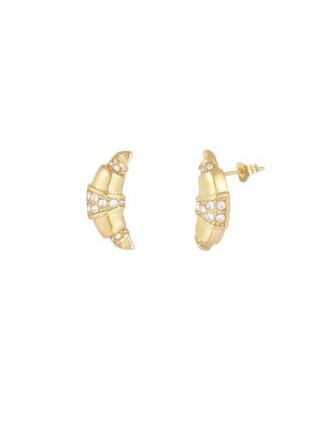 oorbellen croissant stud goud