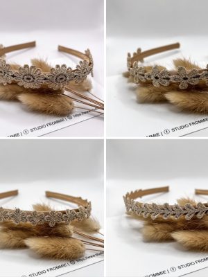 Diadeem golden flower. Gouden bloemen. Gouden hartjes.
