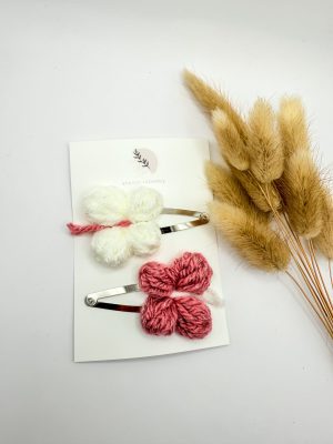haarspeldjes butterfly (wit/roze)