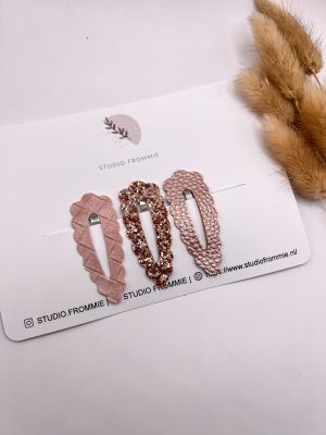 Setje haarspeldjes Anna roze glitter