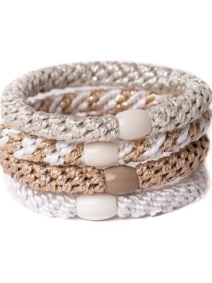 BANDITZ Combo White Gold: Ontdek Banditz: veelzijdige haarelastiekjes en trendy armbandjes in één. De beste keuze voor zowel styling als comfort