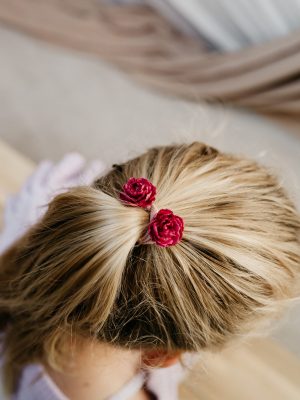 Haarelastiekjes peony burgundy