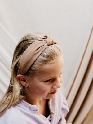 Diadeem knoop haarband camel