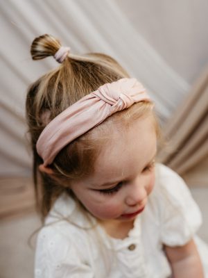 Diadeem knoop haarband satijn licht roze