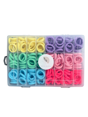 Haarelastiekjes box regenboog (nylon)