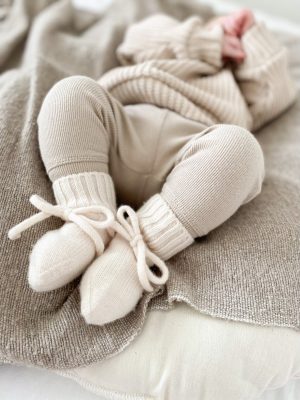 Merino wol booties wit