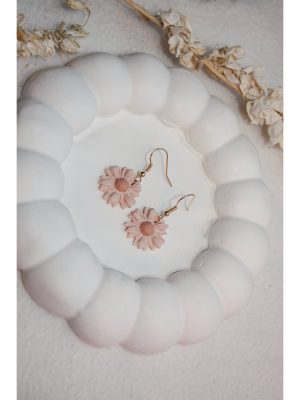 Oorbellen madelief roze