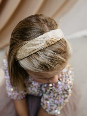 MEES & MEG x Studio Frommie | Diadeem knoop haarband - Kerst Champagne