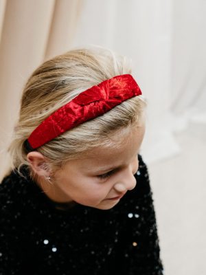 MEES & MEG x Studio Frommie | Diadeem knoop haarband - Kerst Rood